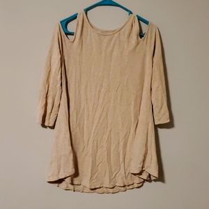 Cupio long sleeve shoulderless top.  Cream color